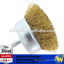 hexagon shaft mounted brass wire circular cup brushes